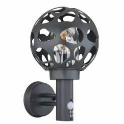 Luminaires Globo Lighting Applique murale d'extérieur Globo HILARIO Anthracite, 1 lumière, Détecteur de mouvement