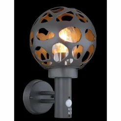 Luminaires Globo Lighting Applique murale d'extérieur Globo HILARIO Anthracite, 1 lumière, Détecteur de mouvement