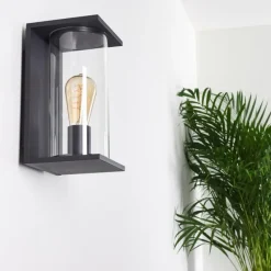 hofstein Applique murale d'extérieur Lesotho Noir, 1 lumière