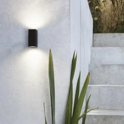 KS Verlichting Applique murale d'extérieur Geo Noir, 2 lumières