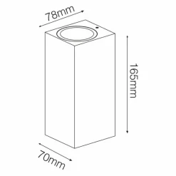 KS Verlichting Applique murale d'extérieur Geo Noir, 2 lumières