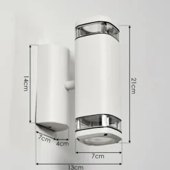 hofstein Applique murale d'extérieur Corneda Blanc, 2 lumières