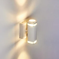 hofstein Applique murale d'extérieur Corneda Blanc, 2 lumières