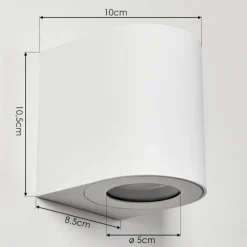 hofstein Applique murale d'extérieur Mora LED Blanc, 2 lumières