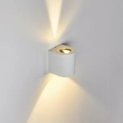 hofstein Applique murale d'extérieur Mora LED Blanc, 2 lumières