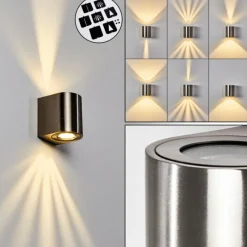 hofstein Applique murale d'extérieur Mora LED Acier inoxydable, 2 lumières