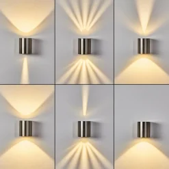 hofstein Applique murale d'extérieur Mora LED Acier inoxydable, 2 lumières