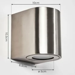 hofstein Applique murale d'extérieur Mora LED Acier inoxydable, 2 lumières