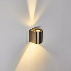 hofstein Applique murale d'extérieur Mora LED Acier inoxydable, 2 lumières