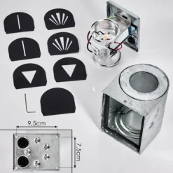 hofstein Applique murale d'extérieur Mora LED Nickel mat, 2 lumières