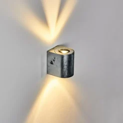 hofstein Applique murale d'extérieur Mora LED Nickel mat, 2 lumières