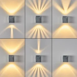 hofstein Applique murale d'extérieur Mora LED Nickel mat, 2 lumières