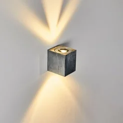 hofstein Applique murale d'extérieur Mora LED Nickel mat, 2 lumières