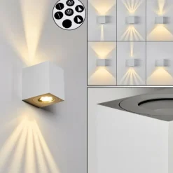 hofstein Applique murale d'extérieur Mora LED Blanc, 2 lumières