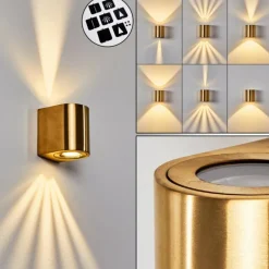 hofstein Applique murale d'extérieur Mora LED Laiton, 2 lumières