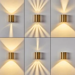 hofstein Applique murale d'extérieur Mora LED Laiton, 2 lumières