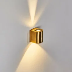 hofstein Applique murale d'extérieur Mora LED Laiton, 2 lumières