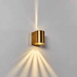 hofstein Applique murale d'extérieur Mora LED Laiton, 2 lumières