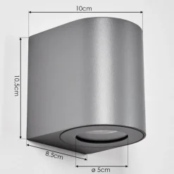 hofstein Applique murale d'extérieur Mora LED Gris, 2 lumières