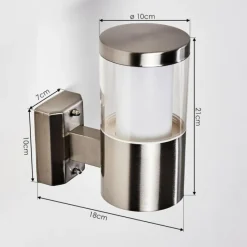 hofstein Applique murale d'extérieur Leon LED Nickel mat, 1 lumière