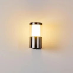 hofstein Applique murale d'extérieur Leon LED Nickel mat, 1 lumière