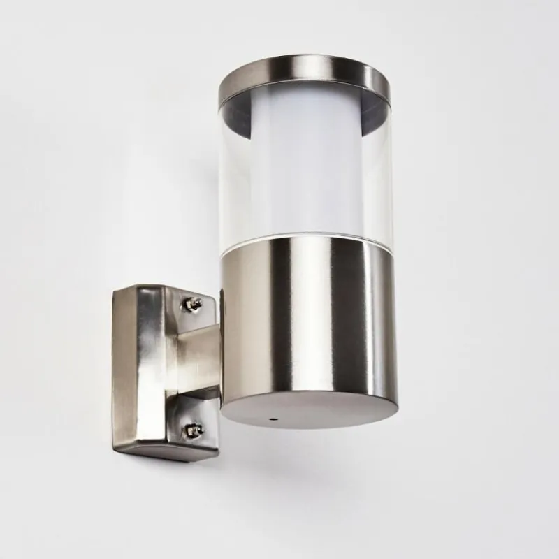 hofstein Applique murale d'extérieur Leon LED Nickel mat, 1 lumière