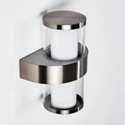 hofstein Applique murale d'extérieur Parawa LED Nickel mat, 2 lumières