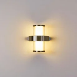 hofstein Applique murale d'extérieur Parawa LED Nickel mat, 2 lumières