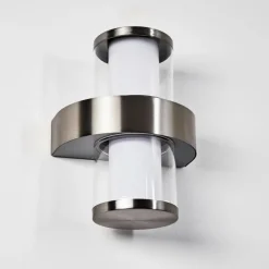 hofstein Applique murale d'extérieur Parawa LED Nickel mat, 2 lumières