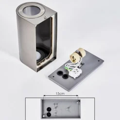 hofstein Applique murale d'extérieur Boda Nickel mat, 2 lumières