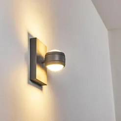hofstein Applique murale d'extérieur Arsego LED Gris, 2 lumières