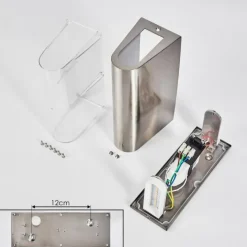 hofstein Applique murale d'extérieur Avena LED Acier inoxydable, 1 lumière