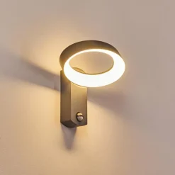 hofstein Applique murale d'extérieur Carinola LED Anthracite, 1 lumière, Détecteur de mouvement