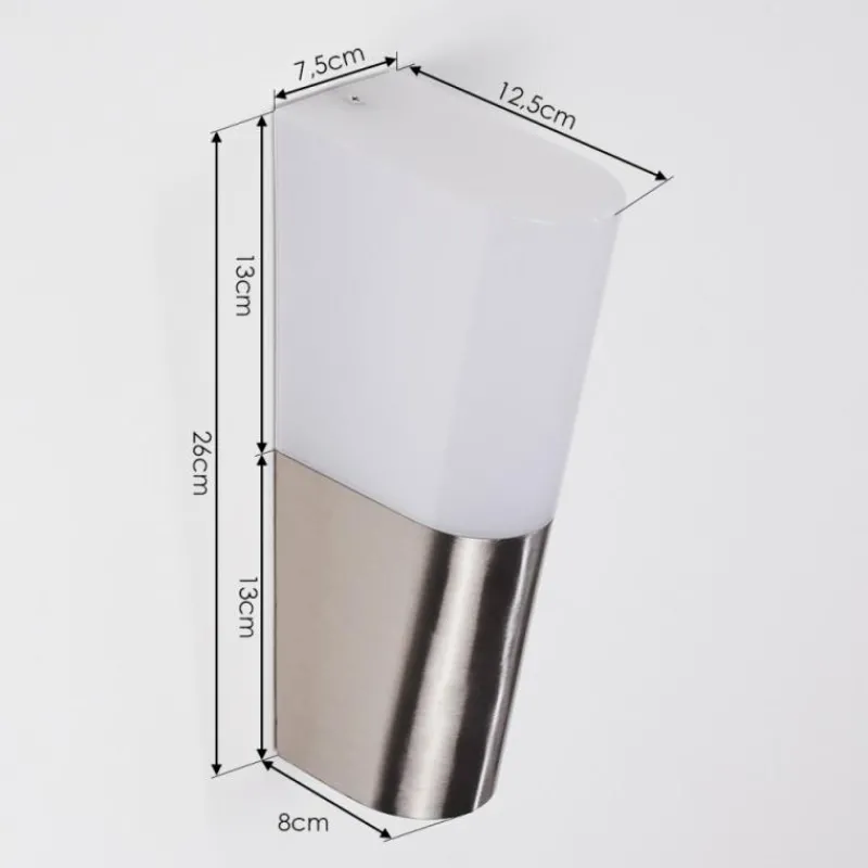 hofstein Applique murale d'extérieur Busalla LED Nickel mat, 1 lumière