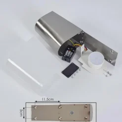 hofstein Applique murale d'extérieur Busalla LED Nickel mat, 1 lumière