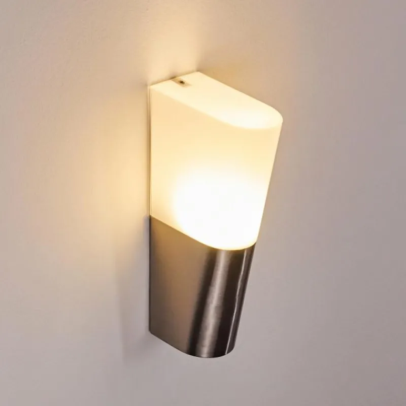 hofstein Applique murale d'extérieur Busalla LED Nickel mat, 1 lumière