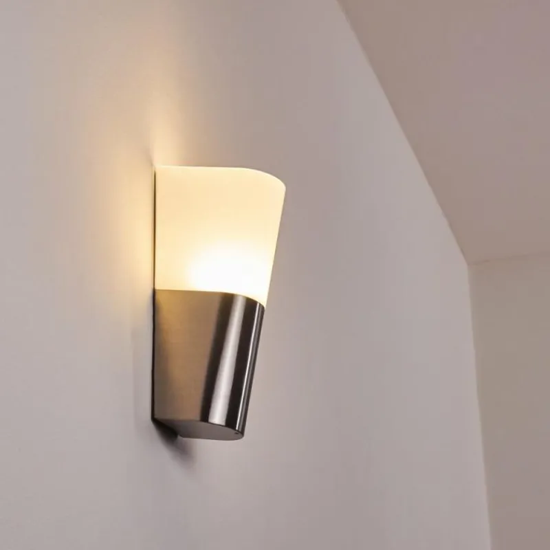hofstein Applique murale d'extérieur Busalla LED Nickel mat, 1 lumière