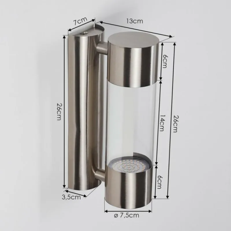 hofstein Applique murale d'extérieur Caivano LED Nickel mat, 1 lumière