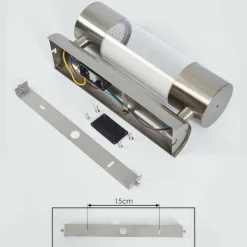 hofstein Applique murale d'extérieur Caivano LED Nickel mat, 1 lumière