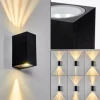 hofstein Applique murale d'extérieur Komoren LED Noir, 2 lumières
