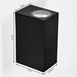 hofstein Applique murale d'extérieur Komoren LED Noir, 2 lumières