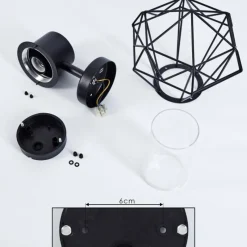 Lampes Vintages & Rétros-hofstein Applique murale d'extérieur Solda Noir, 1 lumière