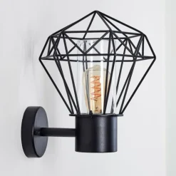 Lampes Vintages & Rétros-hofstein Applique murale d'extérieur Solda Noir, 1 lumière