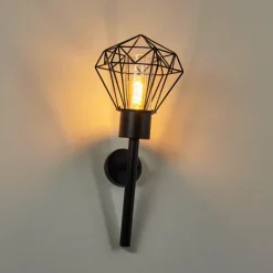Lampes Vintages & Rétros-hofstein Applique murale d'extérieur Solda Noir, 1 lumière