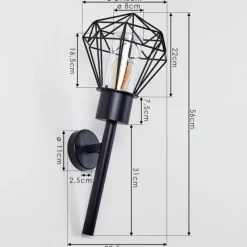 Lampes Vintages & Rétros-hofstein Applique murale d'extérieur Solda Noir, 1 lumière