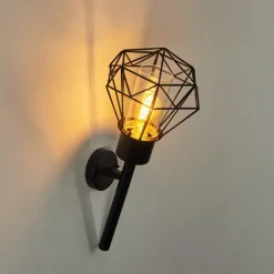 Lampes Vintages & Rétros-hofstein Applique murale d'extérieur Solda Noir, 1 lumière