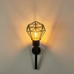 Lampes Vintages & Rétros-hofstein Applique murale d'extérieur Solda Noir, 1 lumière