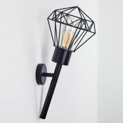Lampes Vintages & Rétros-hofstein Applique murale d'extérieur Solda Noir, 1 lumière