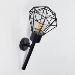 Lampes Vintages & Rétros-hofstein Applique murale d'extérieur Solda Noir, 1 lumière