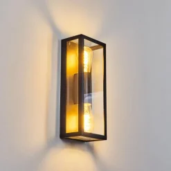 hofstein Applique murale d'extérieur Caudry Noir, 2 lumières